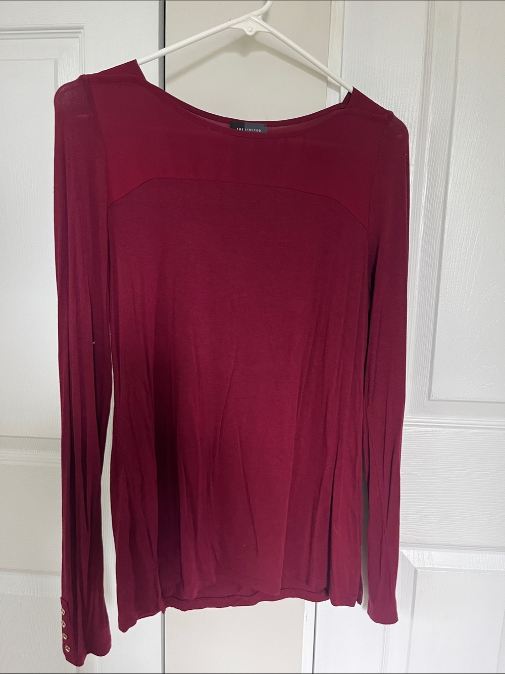 The Limited Burgundy Long Sleeve Blouse